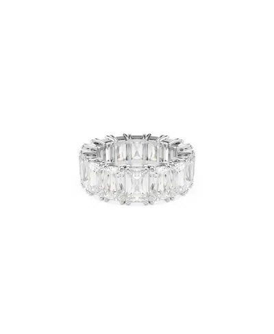 SWAROVSKI MATRIX VITTORE RHODIUM PLATED BAGUETTE CUT RING