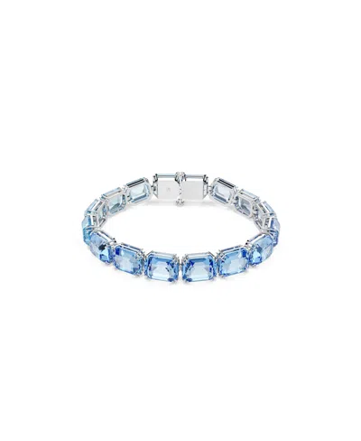 SWAROVSKI OCTAGON CUT, COLOR GRADIENT, BLUE, RHODIUM PLATED MILLENIA BRACELET
