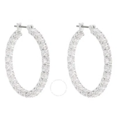 SWAROVSKI SWAROVSKI RHODIUM MATRIX PLATED HOOP EARRINGS