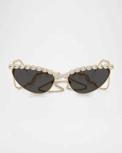 SWAROVSKI SK7030 CAT EYE CRYSTALIZED SUNGLASSES