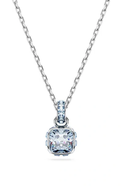 SWAROVSKI SWAROVSKI SQUARE CUT BIRTHSTONE CRYSTAL PENDANT NECKLACE