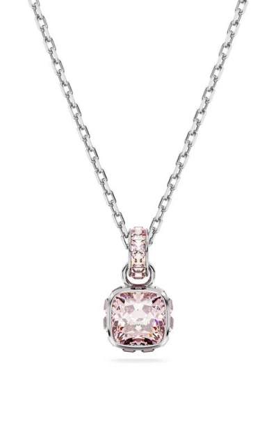 SWAROVSKI SWAROVSKI SQUARE CUT BIRTHSTONE CRYSTAL PENDANT NECKLACE