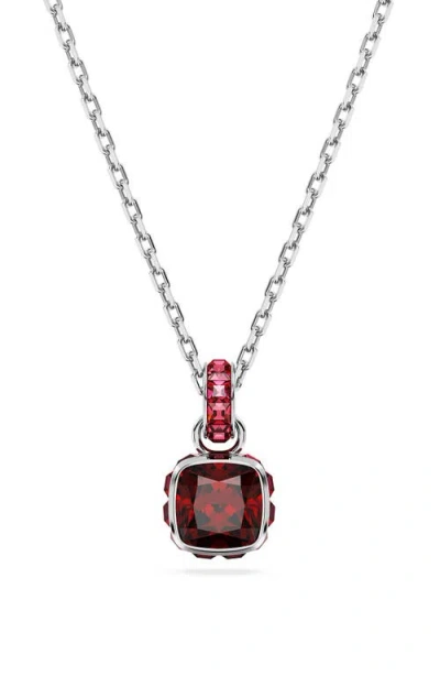 SWAROVSKI SWAROVSKI SQUARE CUT BIRTHSTONE CRYSTAL PENDANT NECKLACE