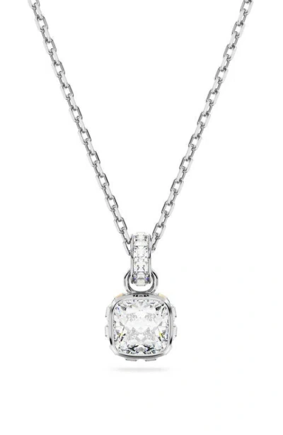 SWAROVSKI SWAROVSKI SQUARE CUT BIRTHSTONE CRYSTAL PENDANT NECKLACE