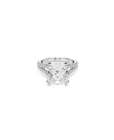 SWAROVSKI STILLA RHODIUM PLATED SQUARE CUT RING