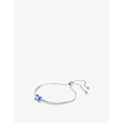 SWAROVSKI WOMENS BLUE MATRIX TENNIS RHODIUM-PLATED AND ZIRCONIA BRACELET