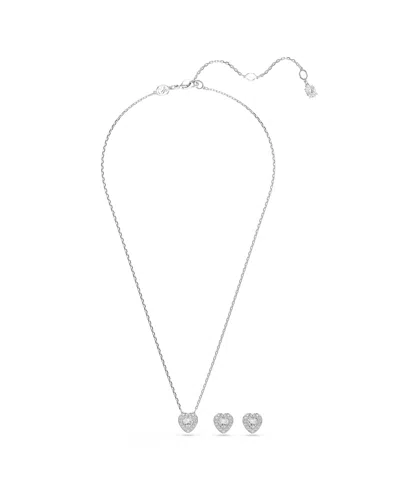 SWAROVSKI ARIANA GRANDE X SWAROVSKI RHODIUM PLATED HEART MIXED CUTS SET