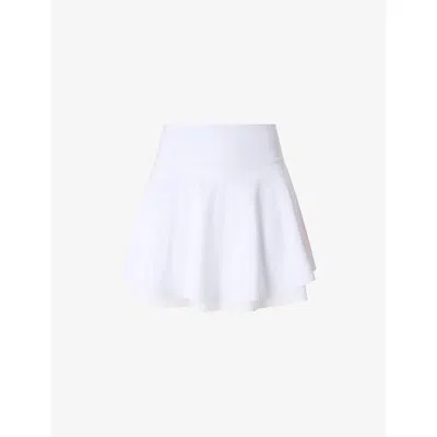SWEATY BETTY WOMENS WHITE POWER FLARED STRETCH-WOVEN SKORT