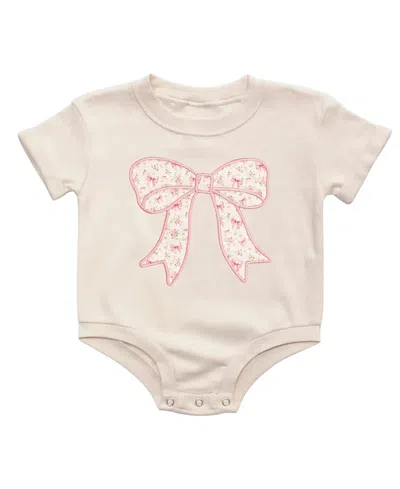 SWEET WINK GIRLS' DITSY FLORAL BOW PATCH SHORT SLEEVE ROMPER - BABY