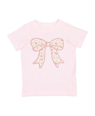 SWEET WINK GIRLS' DITSY FLORAL BOW PATCH SHORT SLEEVE T-SHIRT - BABY, LITTLE KID, BIG KID