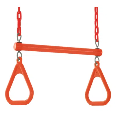 SWINGAN 18 X 2 X 10 IN. TRAPEZE SWING BAR WITH VINYL COATED CHAIN, ORANGE
