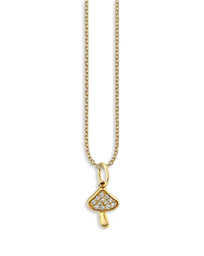 SYDNEY EVAN 14K YELLOW GOLD DIAMOND MUSHROOM PENDANT NECKLACE, 18