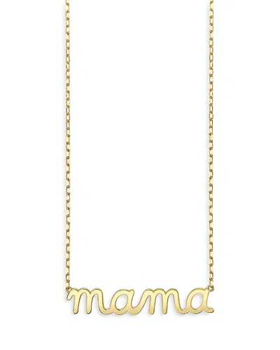 SYDNEY EVAN 14K YELLOW GOLD PURE MAMA SCRIPT PENDANT NECKLACE, 18