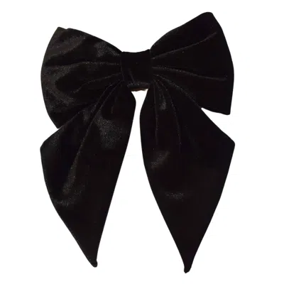 SYLKI WOMEN'S BLACK VELVET HAIR BOW