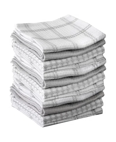 T-FAL COORDINATING FLAT WAFFLE WEAVE DISH CLOTH, SET OF 12