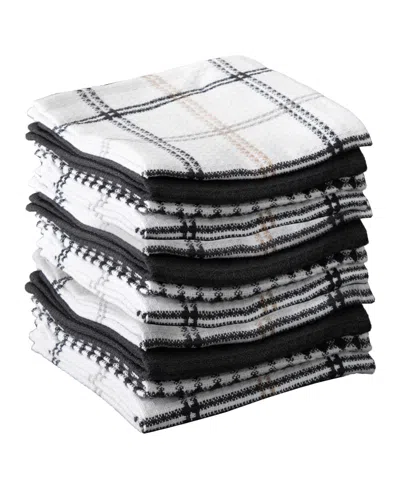 T-FAL COORDINATING FLAT WAFFLE WEAVE DISH CLOTH, SET OF 12