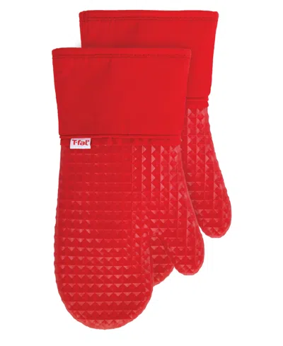 T-FAL FLEXIBLE WAFFLE SILICONE OVEN MITT, SET OF 2