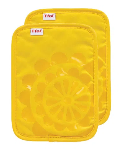 T-FAL MEDALLION PRINT SILICONE AND COTTON TWILL POT HOLDER, SET OF 2