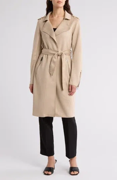 T TAHARI T TAHARI FAUX SUEDE TRENCH COAT