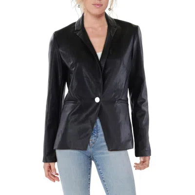 T TAHARI WOMENS SHORT DRESSY LEATHER JACKET