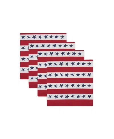 TABLEAU STARS AND STRIPES AMERICANA SET OF 4 NAPKINS, 8.25" X 8.25"