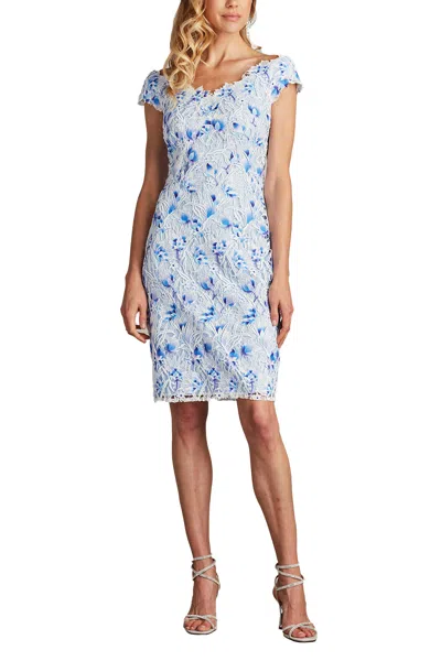 TADASHI SHOJI ARID 3D FLORAL EMBROIDERED DRESS