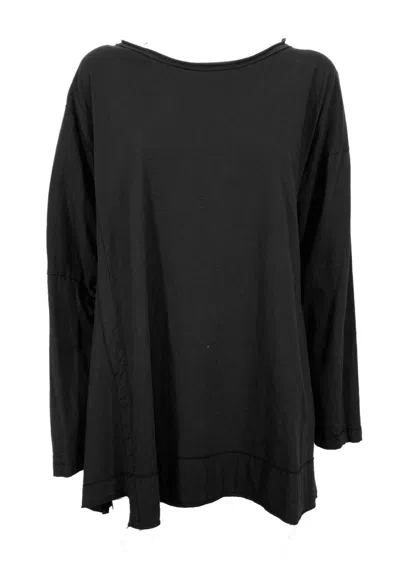 TADASHI SHOJI WORKING OVERTIME VON TADASHI MAXI T-SHIRT SCHWARZ OVER ART. MA280 MADE IN ITALY