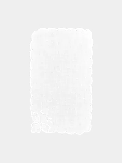 TAF FIRENZE SMERLO FOGLIE HAND-EMBROIDERED LINEN COCKTAIL NAPKINS (SET OF 6)