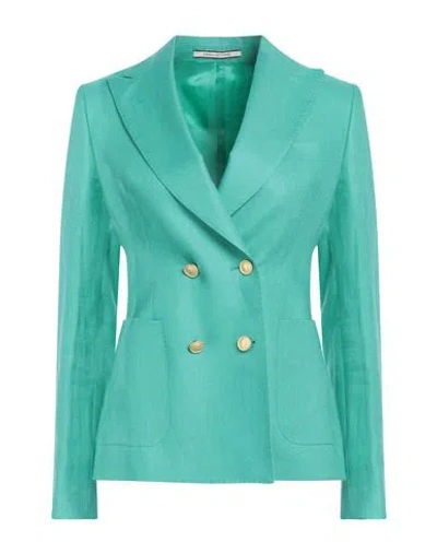 TAGLIATORE 02-05 TAGLIATORE 02-05 WOMAN BLAZER TURQUOISE SIZE 4 LINEN