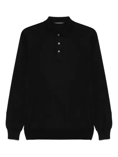 TAGLIATORE FINE-KNIT POLO SHIRT