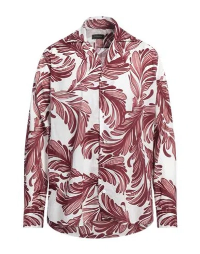 TAGLIATORE TAGLIATORE MAN SHIRT BURGUNDY SIZE 15 ½ COTTON