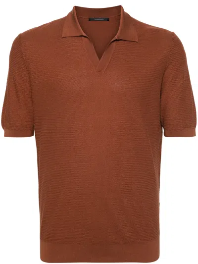 TAGLIATORE PACO SPLIT-NECK POLO SHIRT