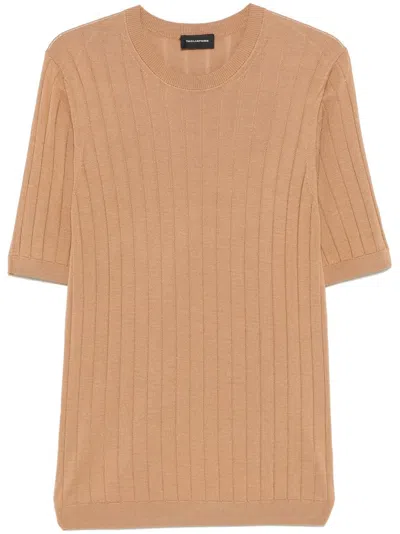 TAGLIATORE RIBBED-KNIT T-SHIRT