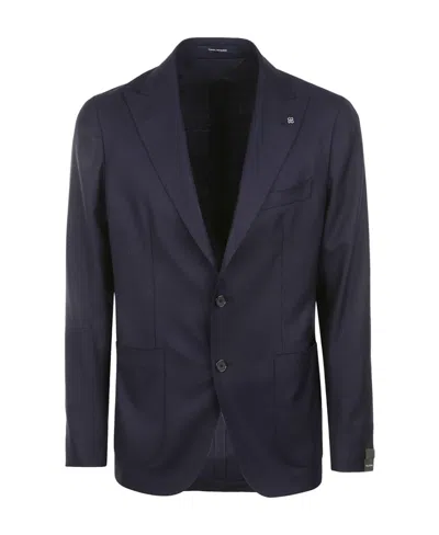 TAGLIATORE SINGLE-BREASTED PATCH-POCKET BLAZER