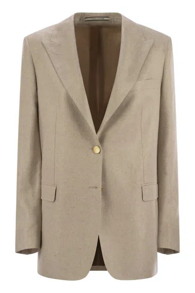 TAGLIATORE TAGLIATORE TWO-BUTTON SILK JACKET