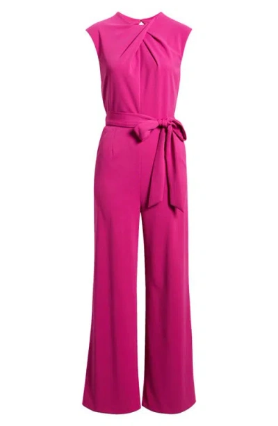 TAHARI ASL TAHARI ASL CROSS NECK SLEEVELESS SCUBA CREPE JUMPSUIT