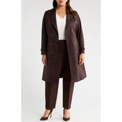 TAHARI ASL TAHARI ASL FAUX SUEDE TRENCH COAT