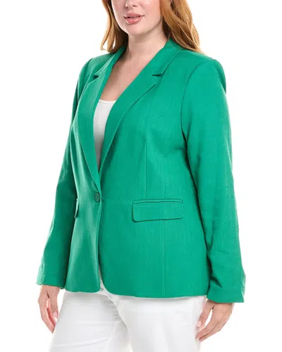 TAHARI ASL PLUS LINEN-BLEND BLAZER