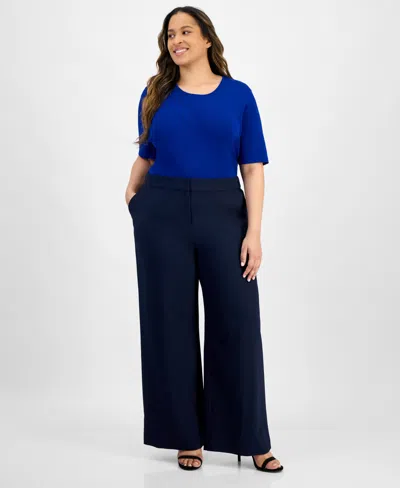 TAHARI ASL PLUS SIZE WIDE-LEG PANTS