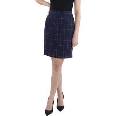 TAHARI ASL WOMENS BOUCLE PRINTED PENCIL SKIRT