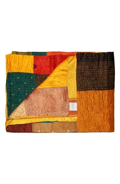 TAJ HOTEL TAJ HOTEL KANTHA SILK BLEND THROW BLANKET