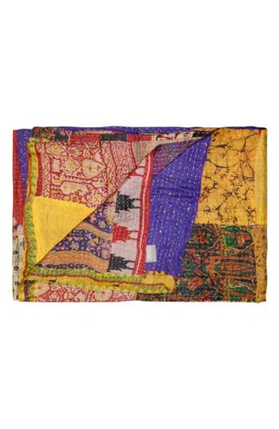 TAJ HOTEL TAJ HOTEL KANTHA SILK BLEND THROW BLANKET