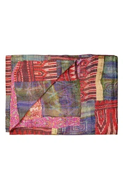 TAJ HOTEL TAJ HOTEL KANTHA SILK BLEND THROW BLANKET