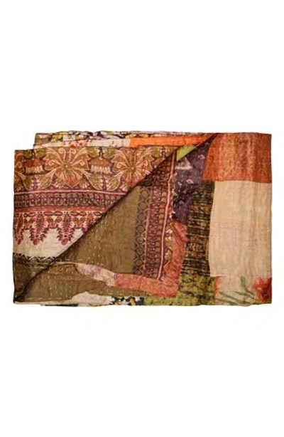 TAJ HOTEL TAJ HOTEL KANTHA SILK BLEND THROW BLANKET