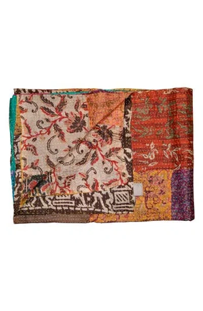 TAJ HOTEL TAJ HOTEL KANTHA SILK BLEND THROW BLANKET