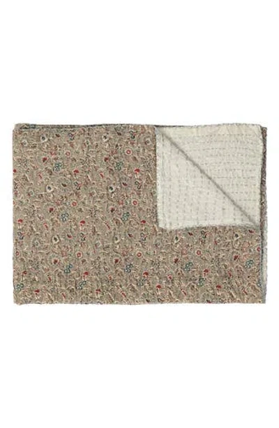 TAJ HOTEL TAJ HOTEL VINTAGE COTTON KANTHA THROW BLANKET