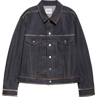 TAKAHIROMIYASHITA THE SOLOIST TAKAHIROMIYASHITA THESOLOIST. STUD EMBELLISHED DENIM TRACKER JACKET