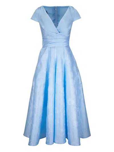 TALBOT RUNHOF FLORAL-EMBROIDERED DRESS