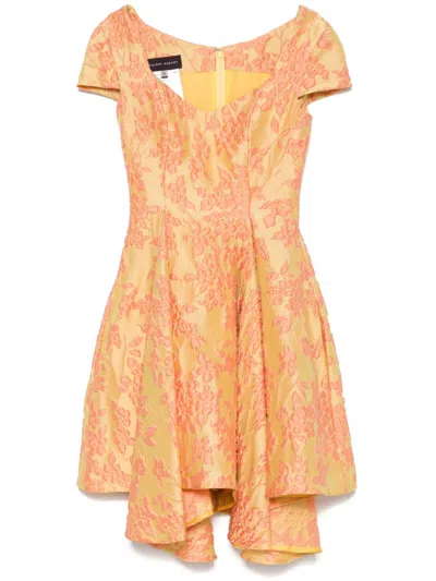 TALBOT RUNHOF FLORAL-JACQUARD ASYMMETRIC DRESS