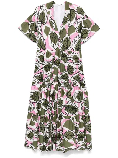 TALBOT RUNHOF FLORAL-PRINT MIDI DRESS